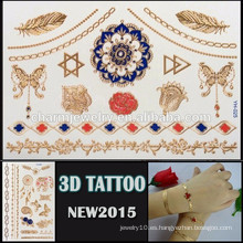 OEM color al por mayor 3D colorido efecto tatuaje impermeable etiqueta tatuaje hermoso diseño para el cuerpo YH 025